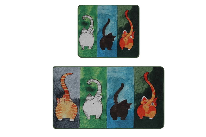 Mijölnir Gatto Carino Juego de alfombrillas de baño Multicolor